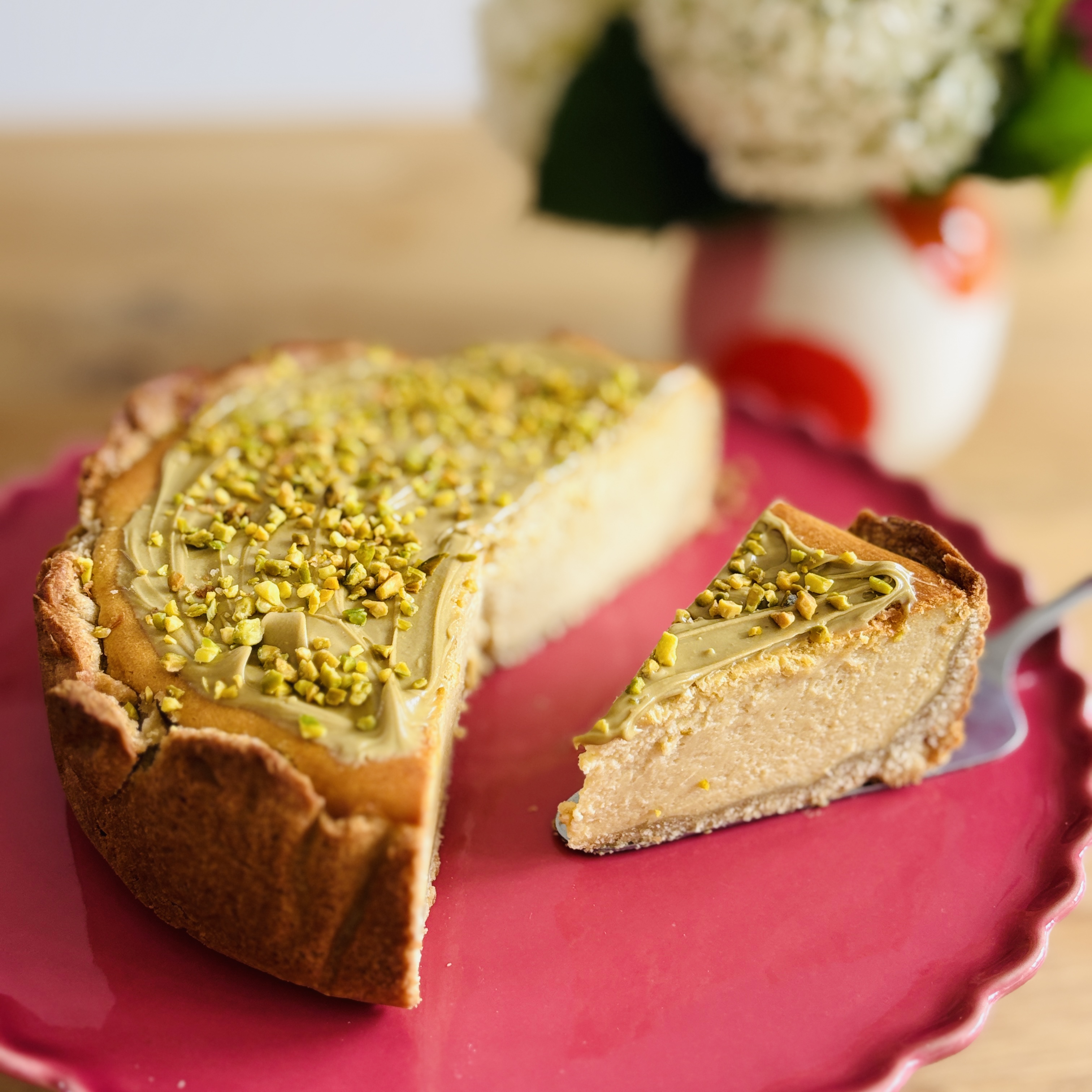 Kleiner Pistazien-Käsekuchen