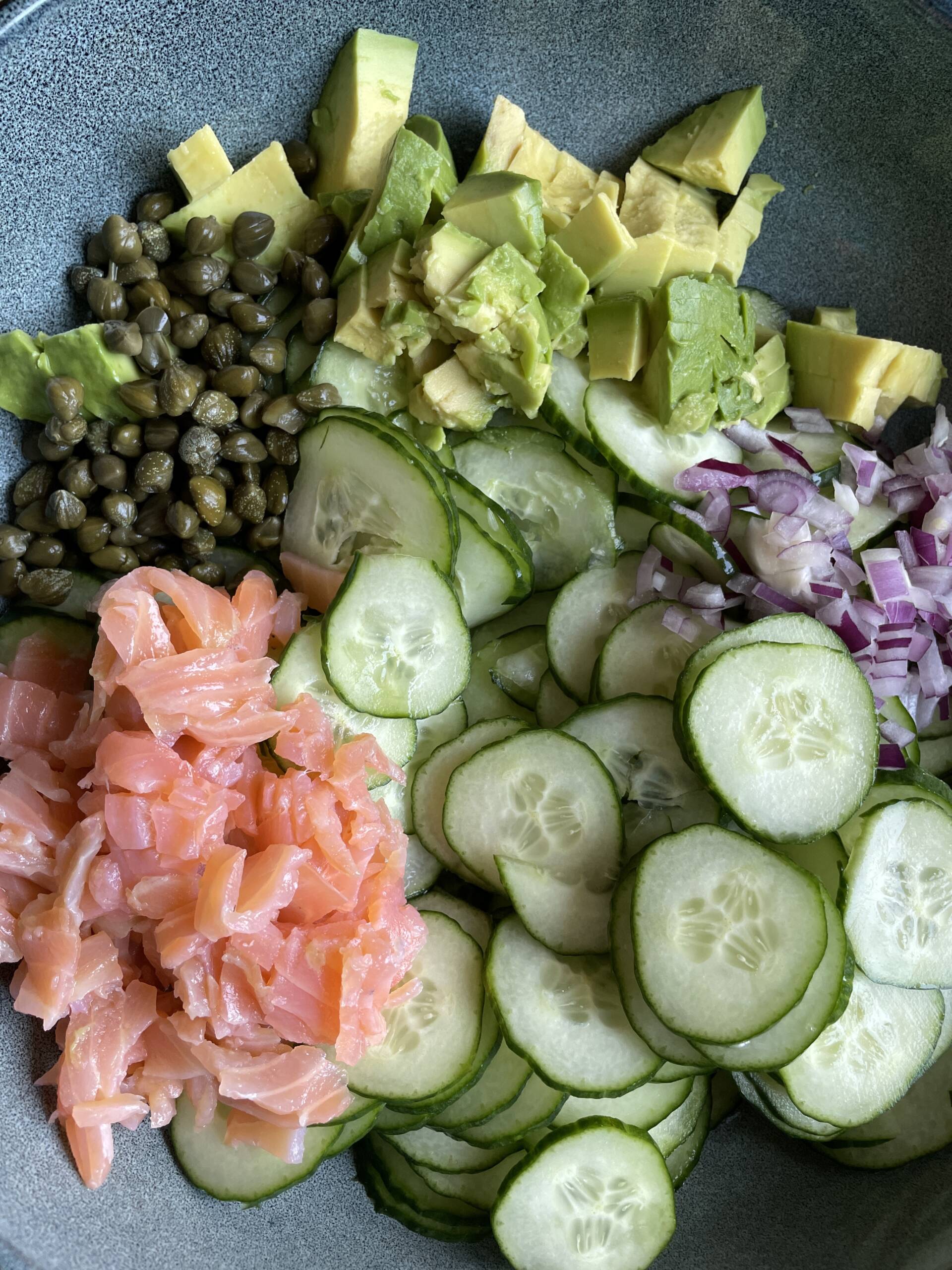 Lachs-Gurkensalat vom Cucumber-Guy – Schritt 1