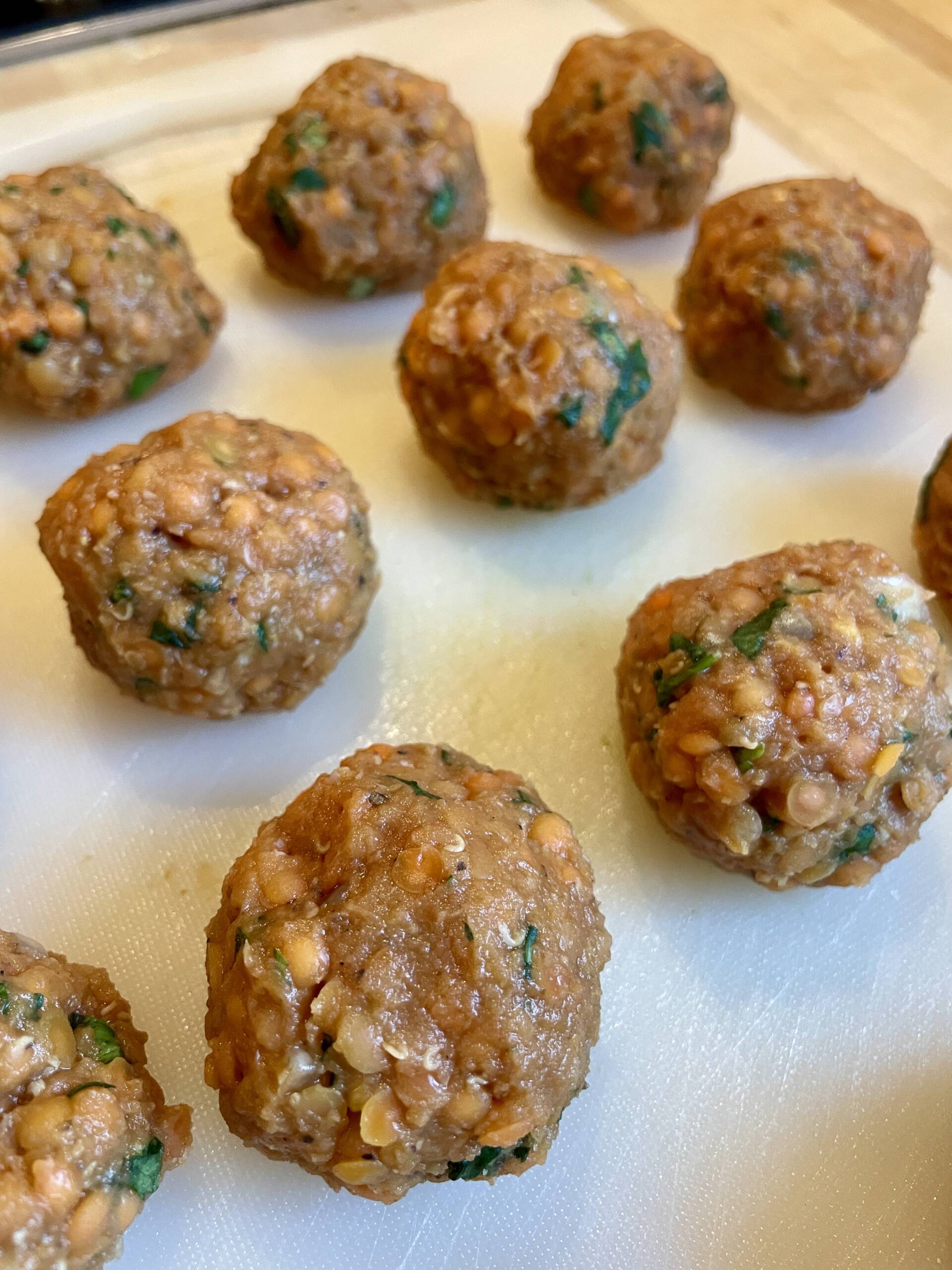Linsen-Bällchen in Kokos-Curry-Sauce – Schritt 5